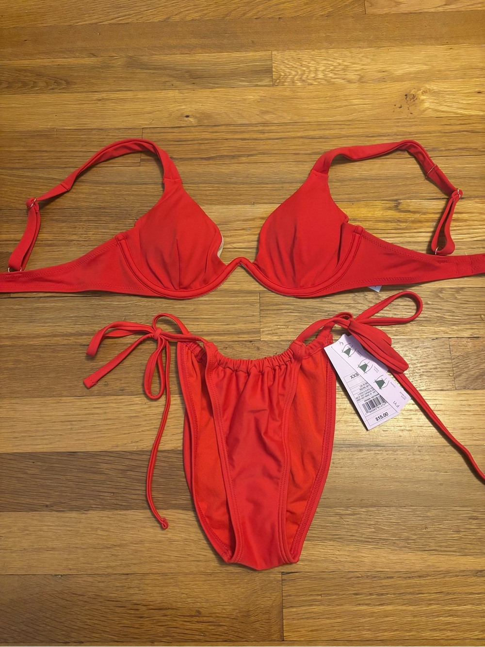 Shade & Shore Red Tie-Side Bikini Set